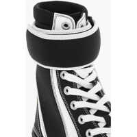 Pantofi sport Burberry pentru Barbati - Sneakers Burberry Lace-Up Jemaine High Sneakers With Velcro Closure Black & White Barbati (BM 9702095) - B-mall.ro