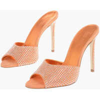 Sandale cu toc Calfskin Holly Stiletto Mules With Crystals 11Cm Femei
