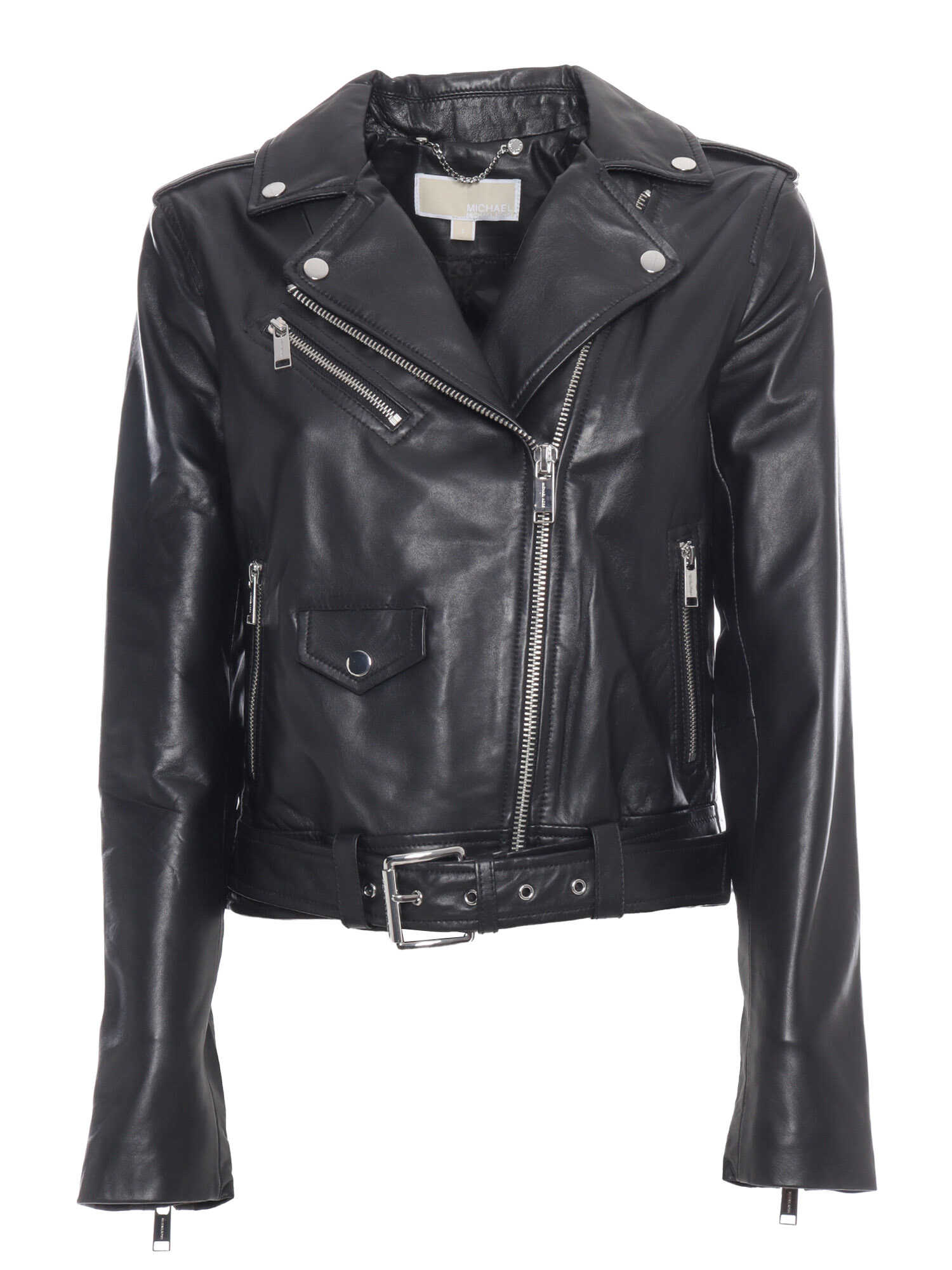 Michael Kors Leather motorcycle jacket Black