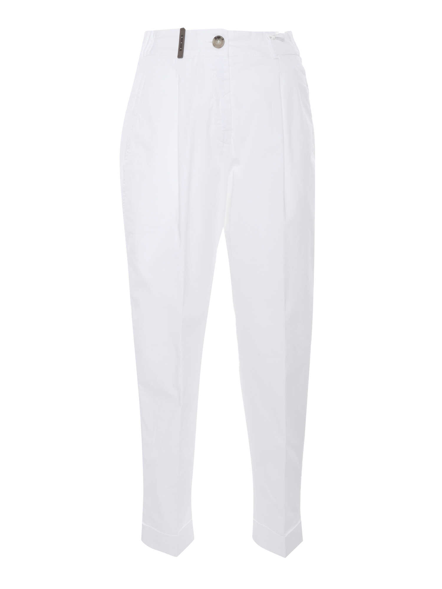 Peserico Stretch gabardine pants White