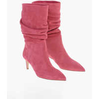 Cizme cu toc Suede Slouchy Below Knee Boots 7Cm Femei