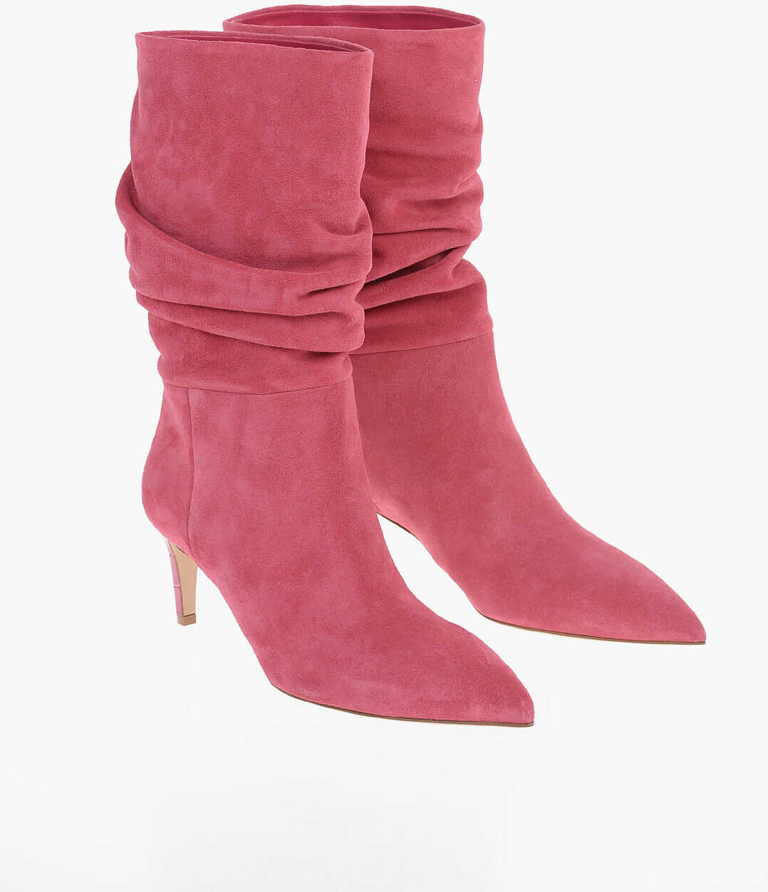 Paris Texas Suede Slouchy Below Knee Boots 7Cm Pink