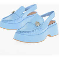 Saboti Calfskin Clogs With Metal Application Femei
