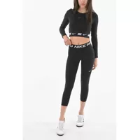 Imbracaminte Nike Dama - Colanti Nike Pro Logoed At The Waist Dr-Fit Leggings Black Femei (BM 9706349) - B-mall.ro