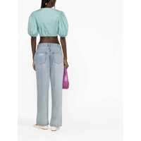 Bluze Ganni Dama - Bluze Ganni Floral-Print Top LIGHT BLUE Femei (BM 9706619) - B-mall.ro