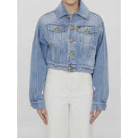 Bomber jacket Washed-Out Denim Short Jacket Femei