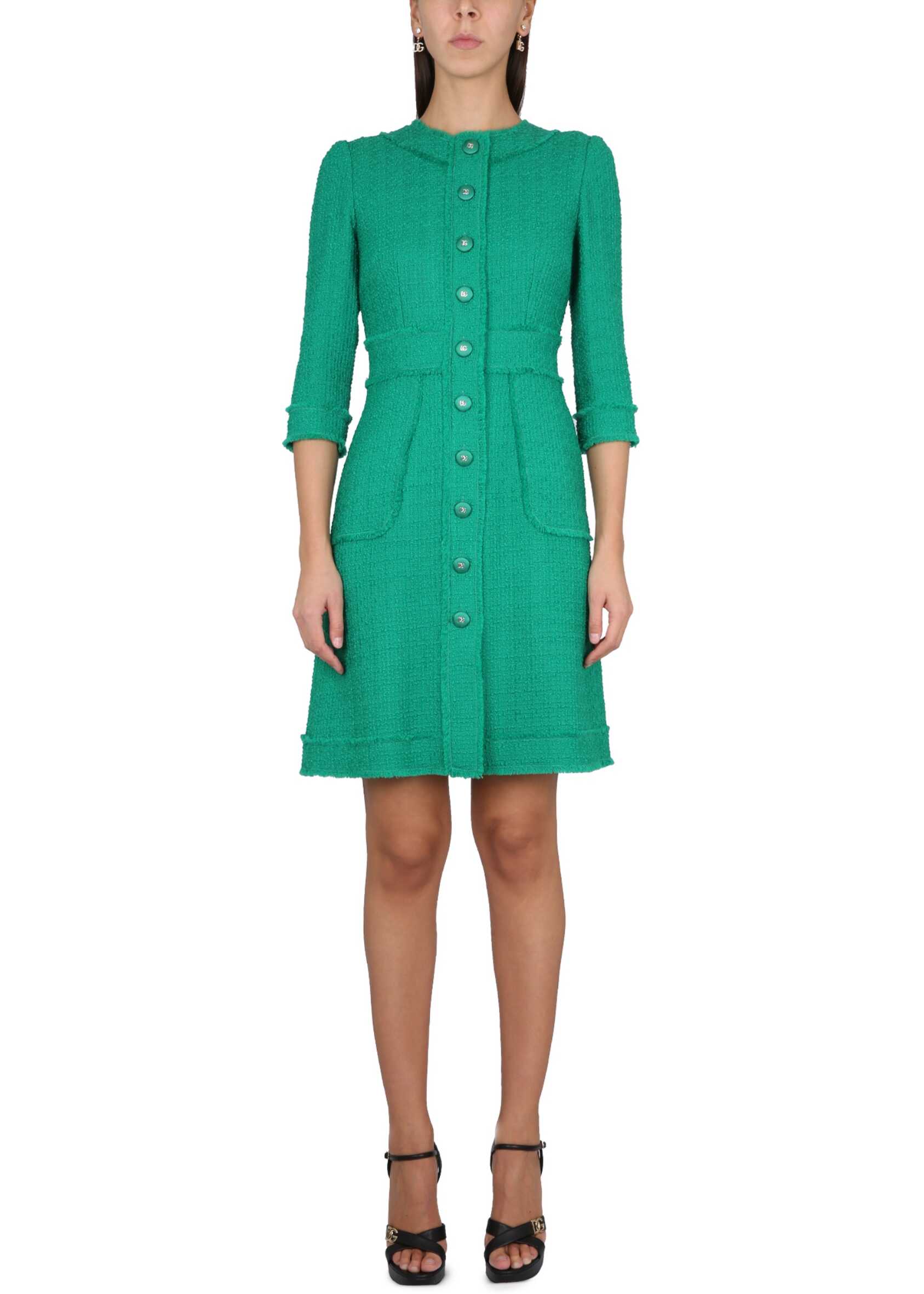 Dolce & Gabbana Rachel Tweed Dress GREEN