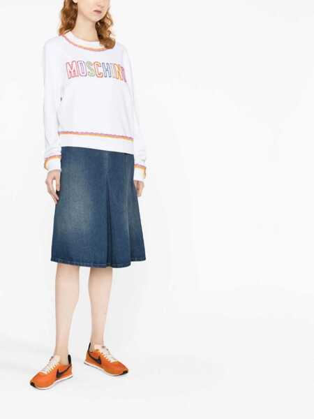 Bluze de trening Moschino Crewneck Sweatshirt WHITE Femei (BM 9708356) 2