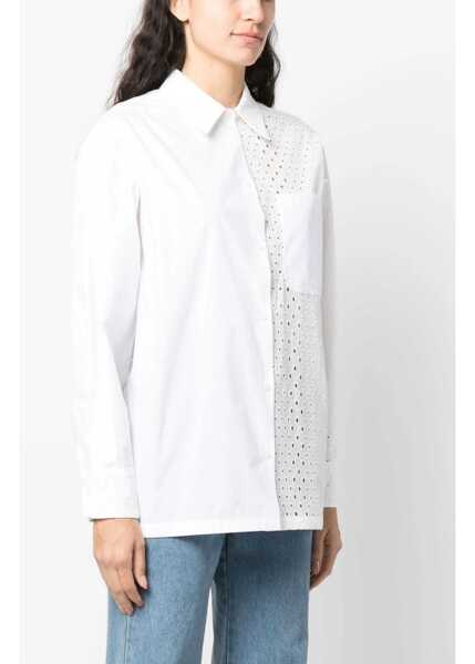 Camasi Kenzo Broderie Anglaise Cotton Shirt WHITE Femei (BM 9708674) 3