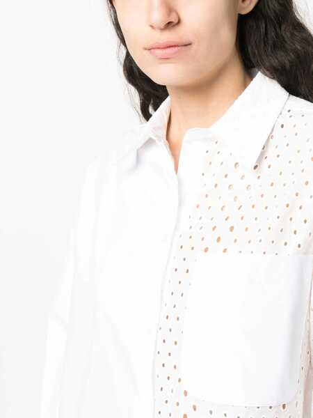 Camasi Kenzo Broderie Anglaise Cotton Shirt WHITE Femei (BM 9708674) 5