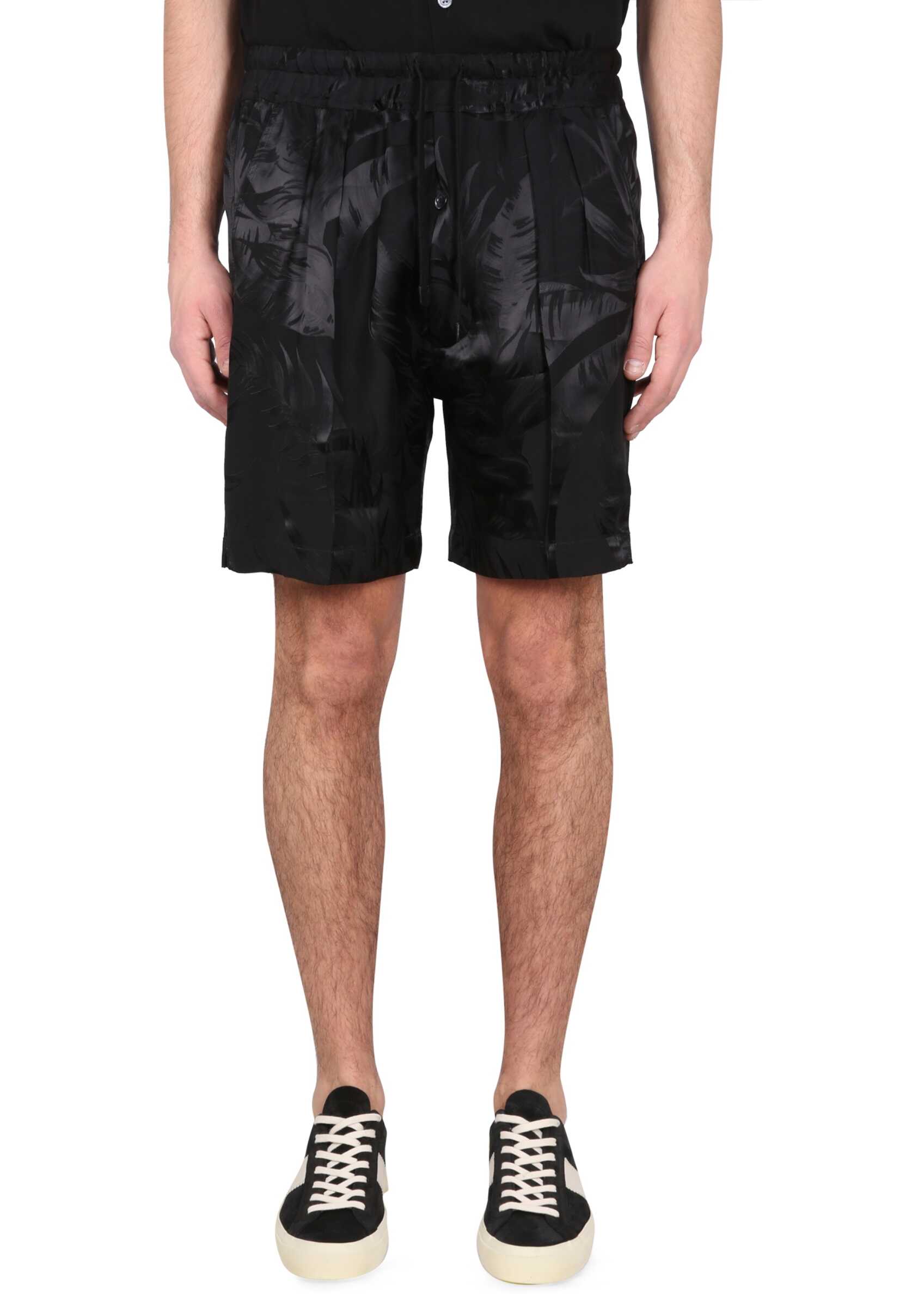 Tom Ford Bermuda Shorts With Floral Print BLACK