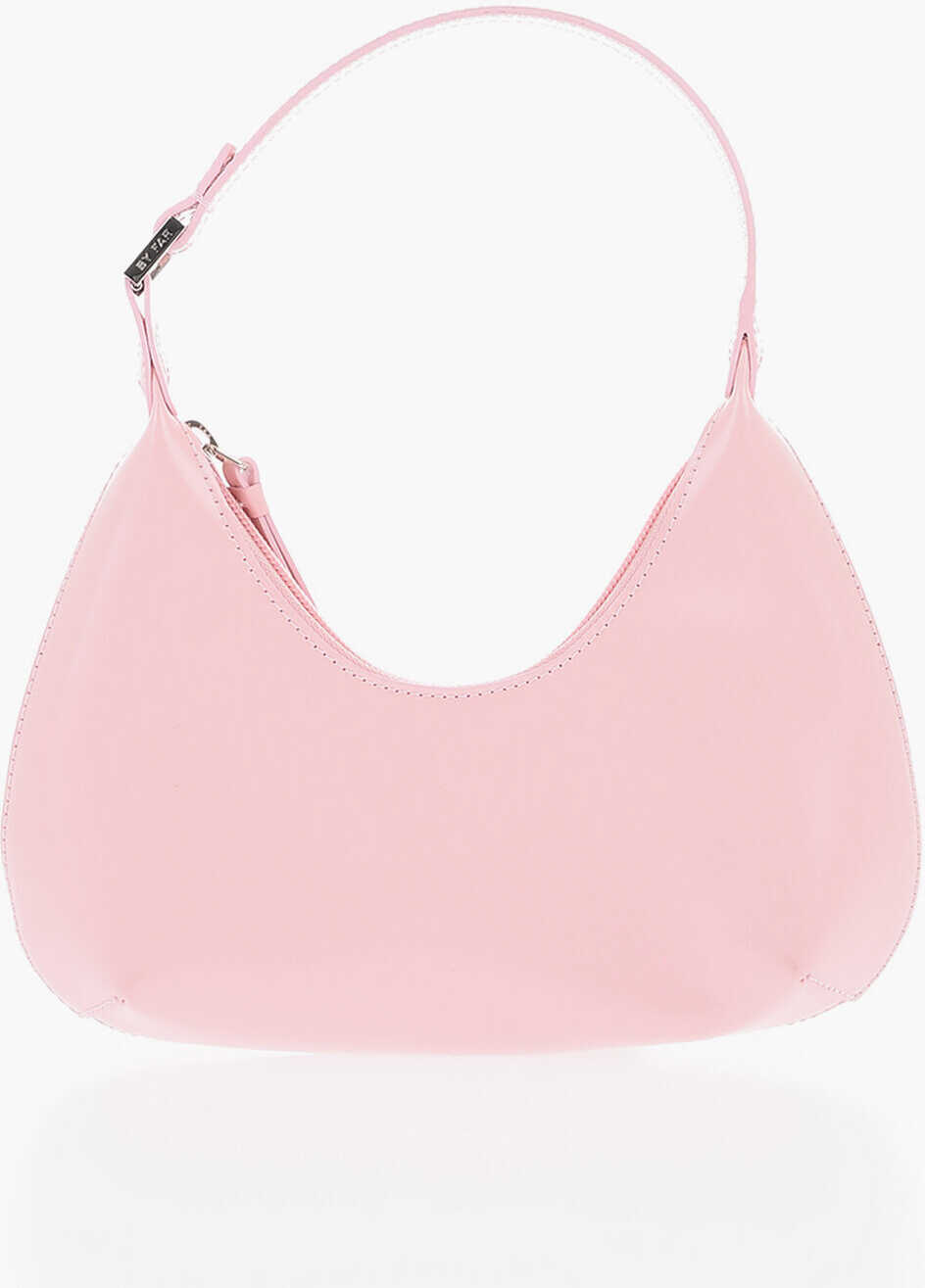 BY FAR Semi-Patent Leather Baby Amber Hobo Bag Pink
