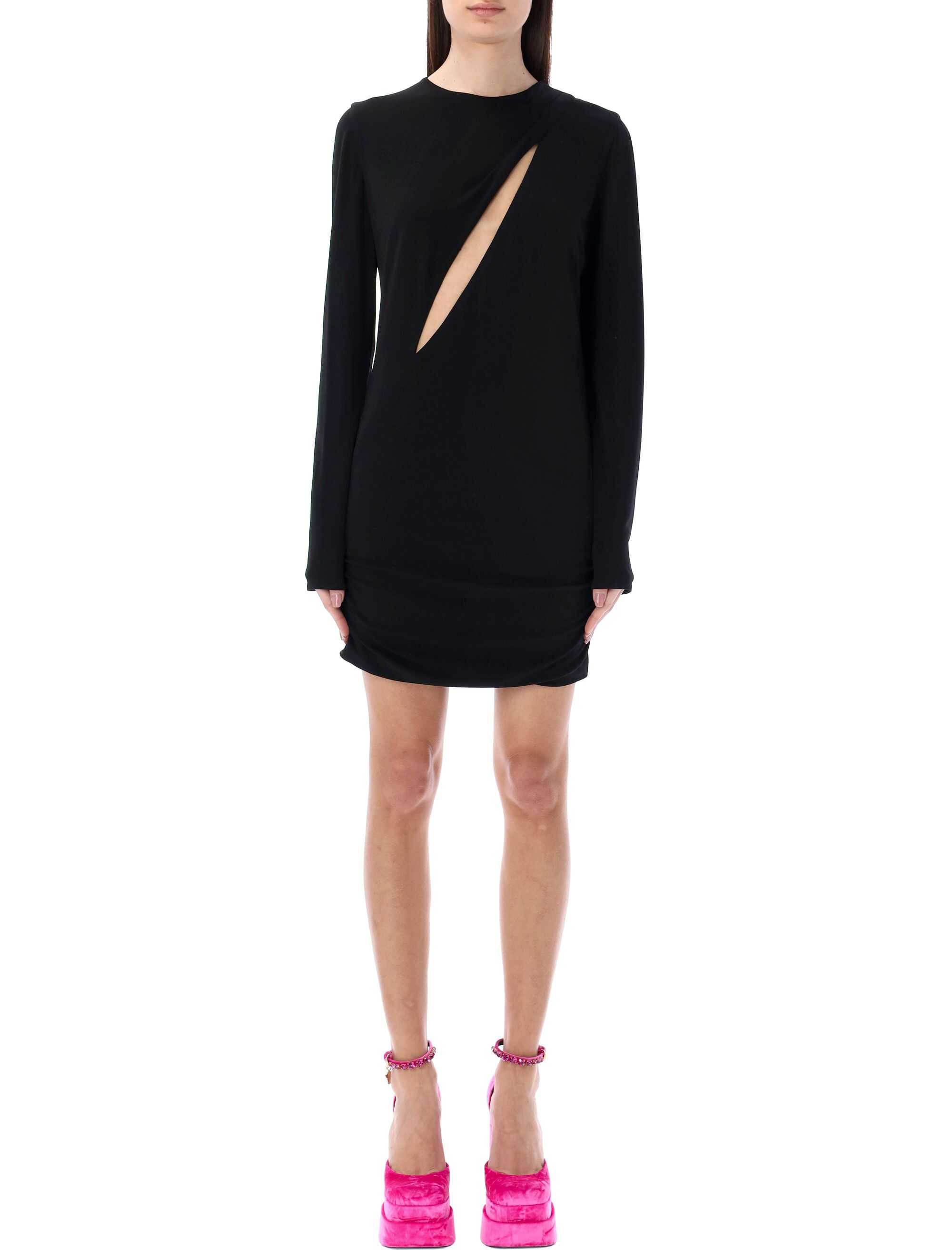 Versace Slashed mini dress Black