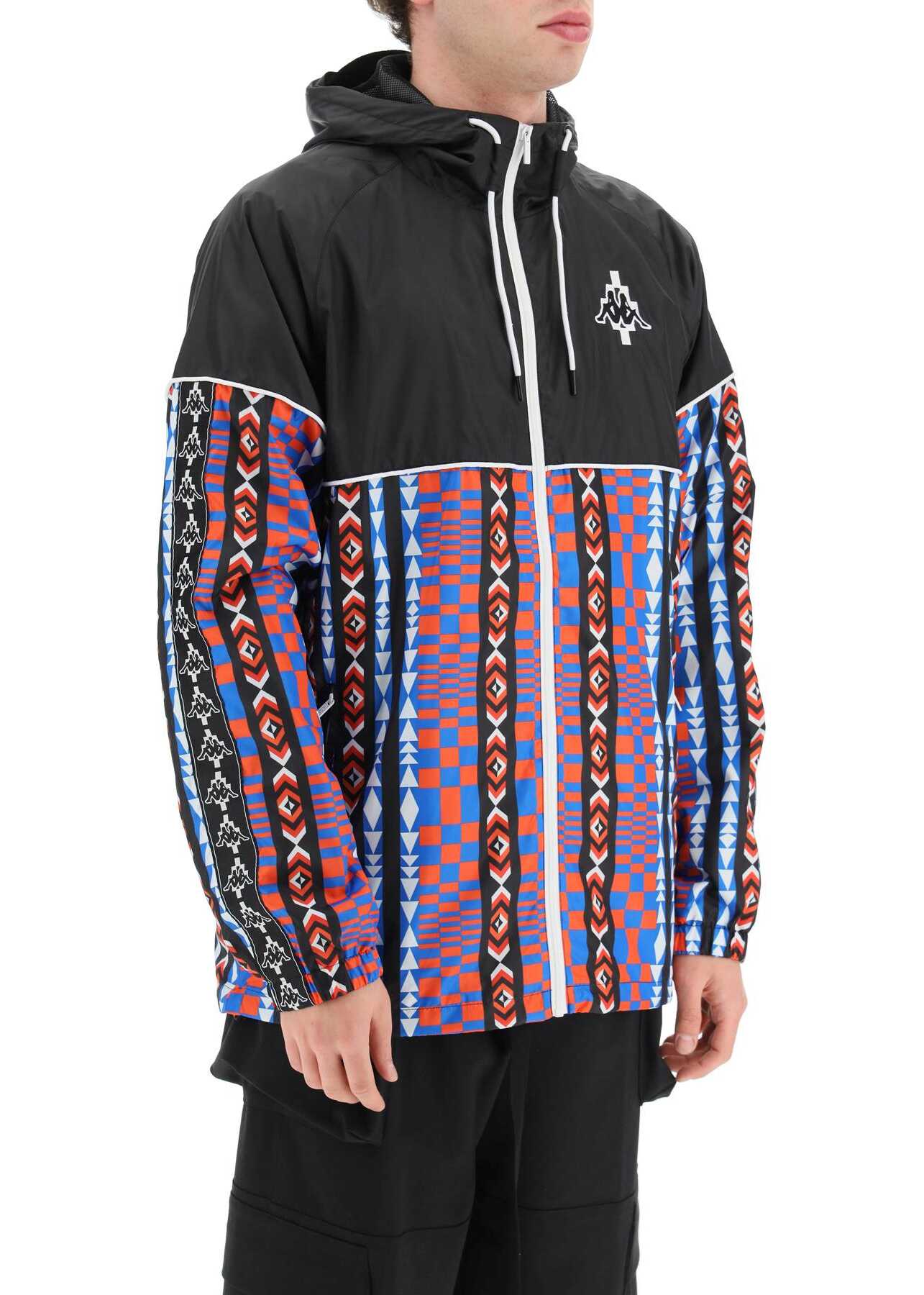 Marcelo Burlon Aop Folk Kappa Windbreaker Jacket BLACK MULTI