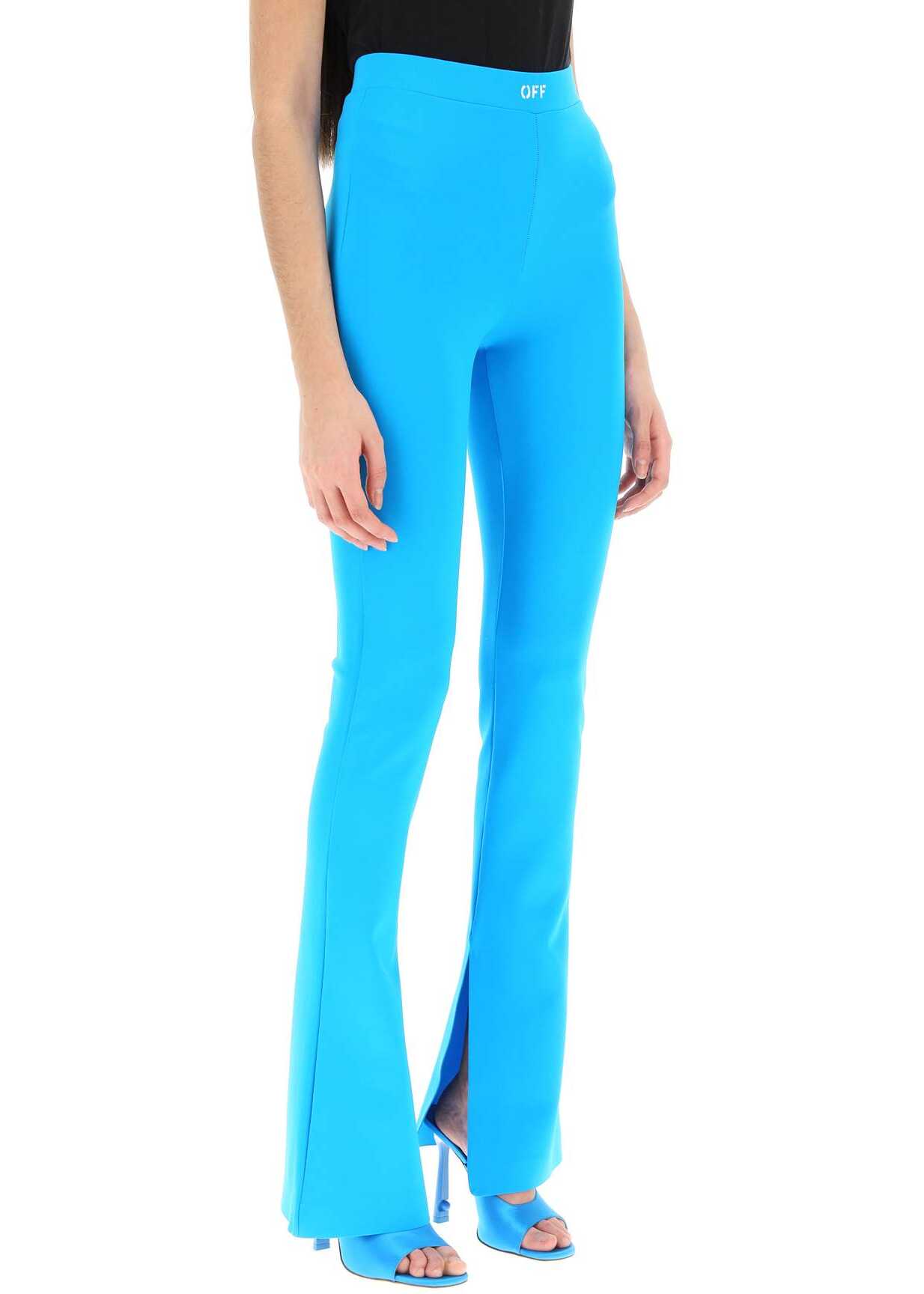 Off-White Techno-Jersey Flared Leggings BLUE