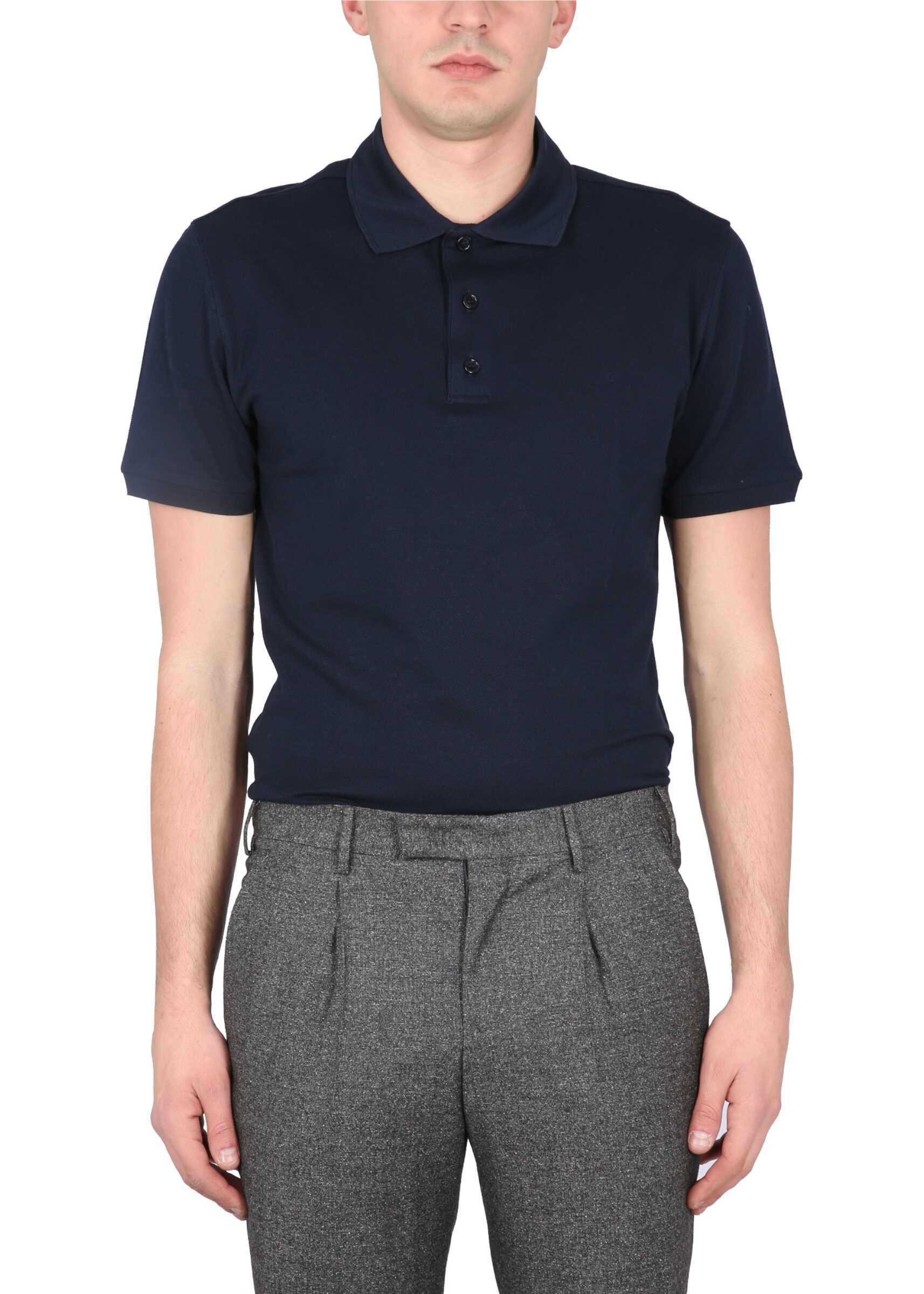 BRIONI Regular Fit Polo Shirt BLUE