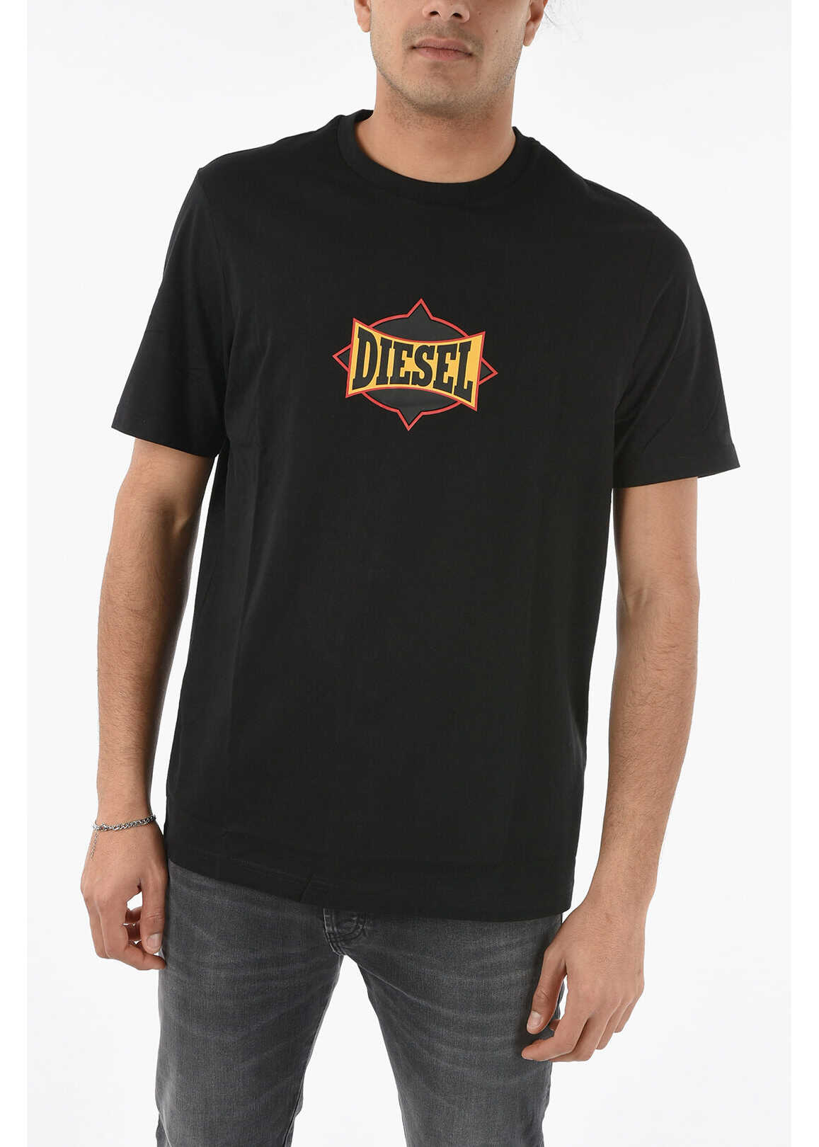 Diesel Printed Logo T-Just-C13 Crew-Neck T-Shirt Black