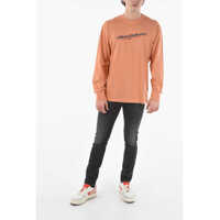 Tricouri Diesel pentru Barbati - Tricouri Diesel Red Tag Long Sleeve Crew-Neck T-Just-Ls-Ind T-Shirt Orange Barbati (BM 9720878) - B-mall.ro
