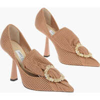 Pantofi stiletto Jewel Buckle Lyz Perforated Leather Pumps 10Cm Femei