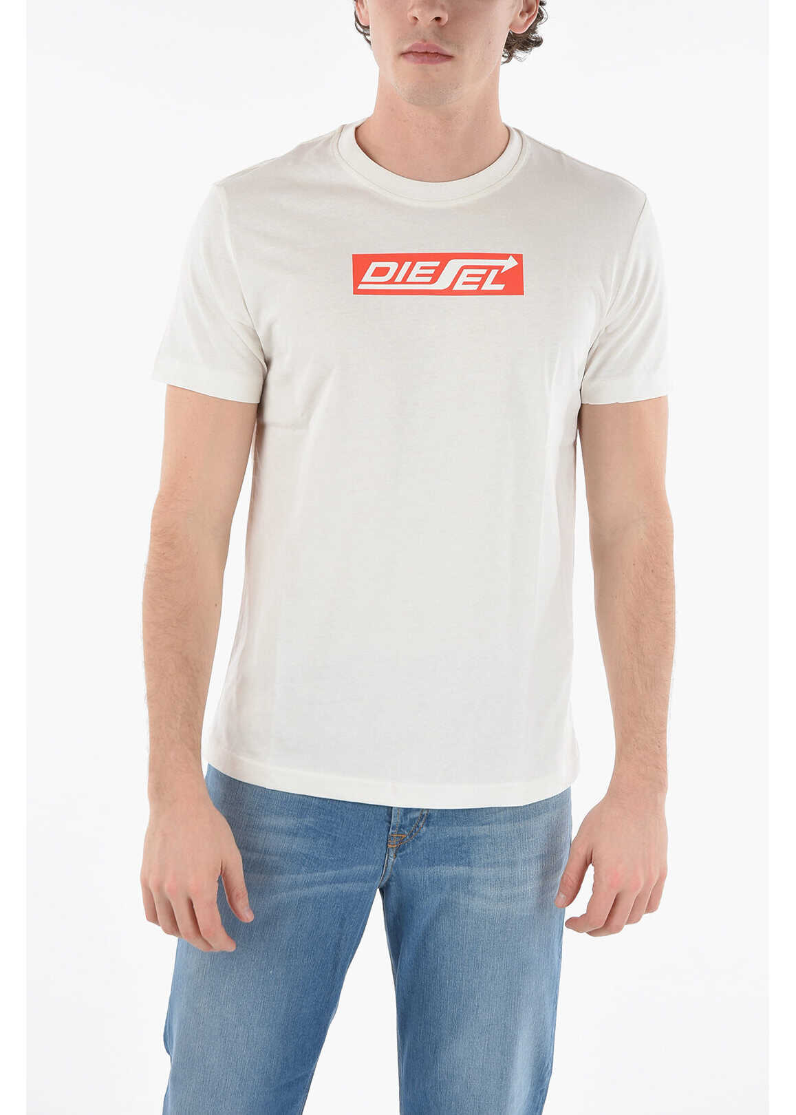 Diesel Logo Printed T-Diegor-Hs1 T-Shirt White