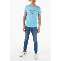 Tricouri Diesel pentru Barbati - Tricouri Diesel Cotton T-Diegos-K24 Crew-Neck T-Shirt With Print Frontal Light Blue Barbati (BM 9721295) - B-mall.ro