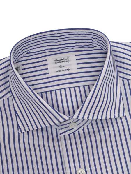Camasi casual Mazzarelli Camicie Blue striped shirt Blue Barbati (BM 9723194) 2