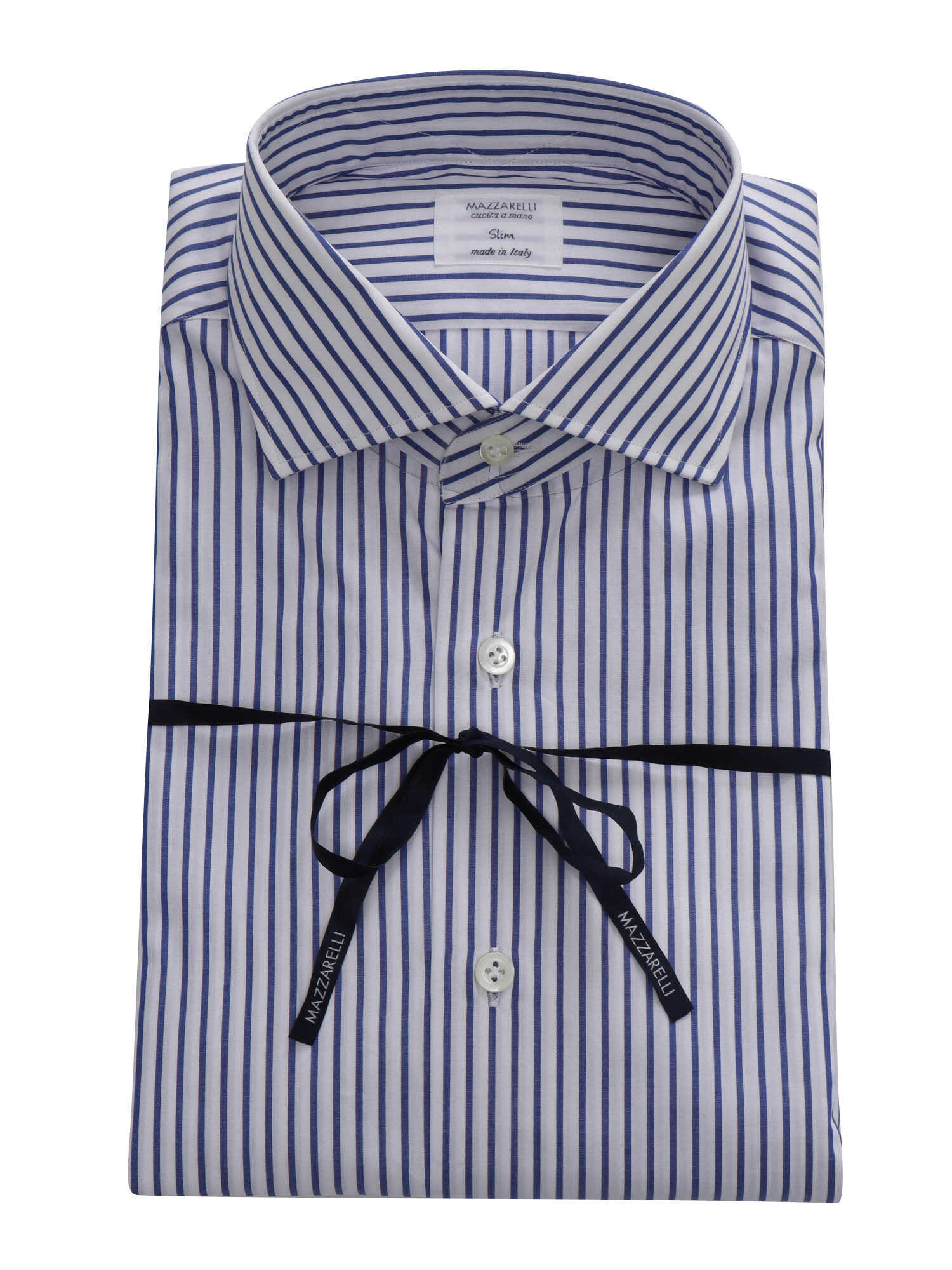 Mazzarelli Camicie Slim fit striped shirt White