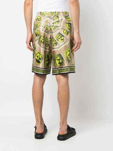 Pantaloni scurti Versace Bermuda Shorts The Masks GREEN Barbati (BM 9723371) 4
