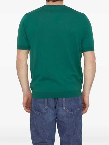 Pulovere casual John Smedley Emerald Cotton Jumper GREEN Barbati (BM 9723557) 4