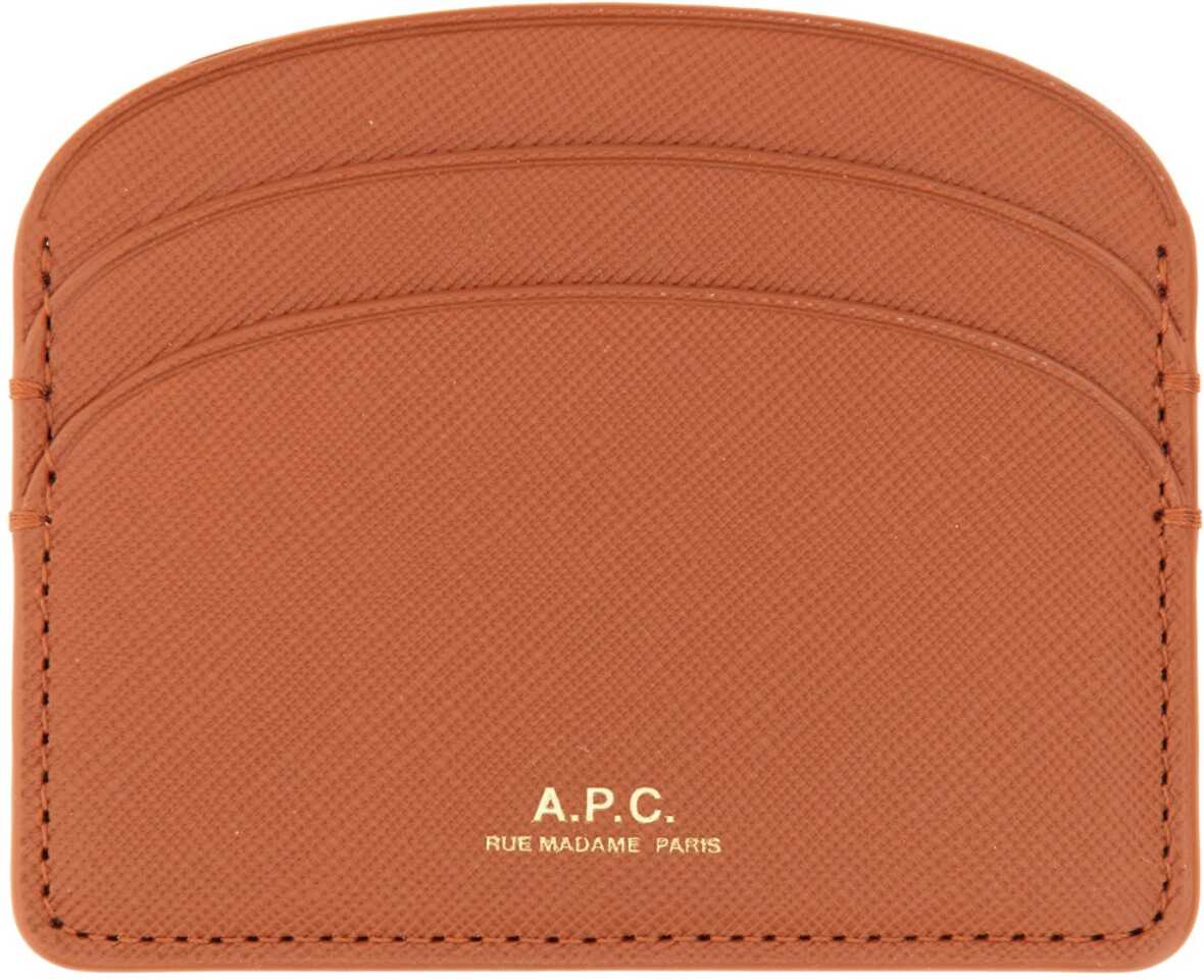 A.P.C. Demi-Lune Card Holder BROWN