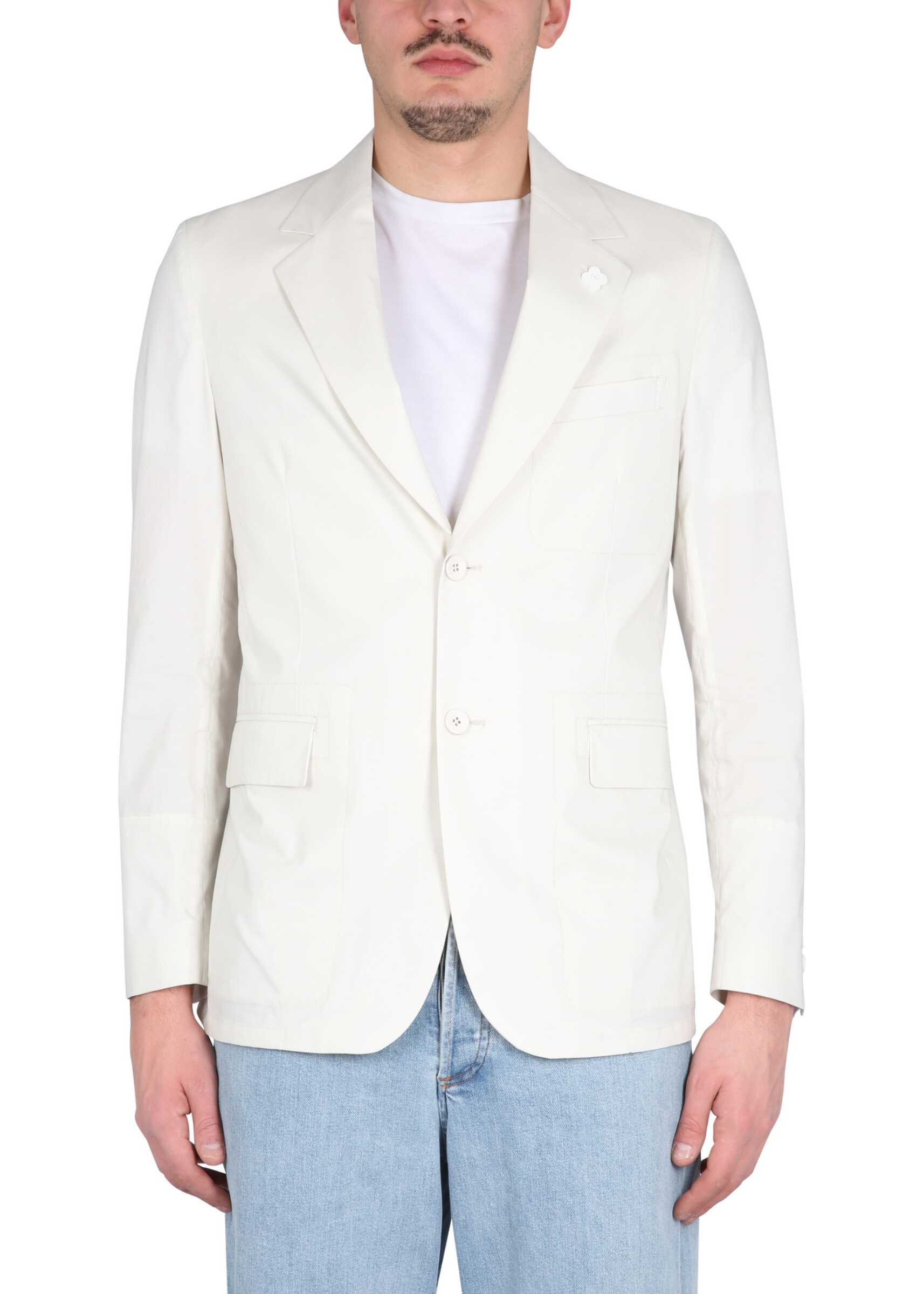 Lardini Single-Breasted Jacket WHITE