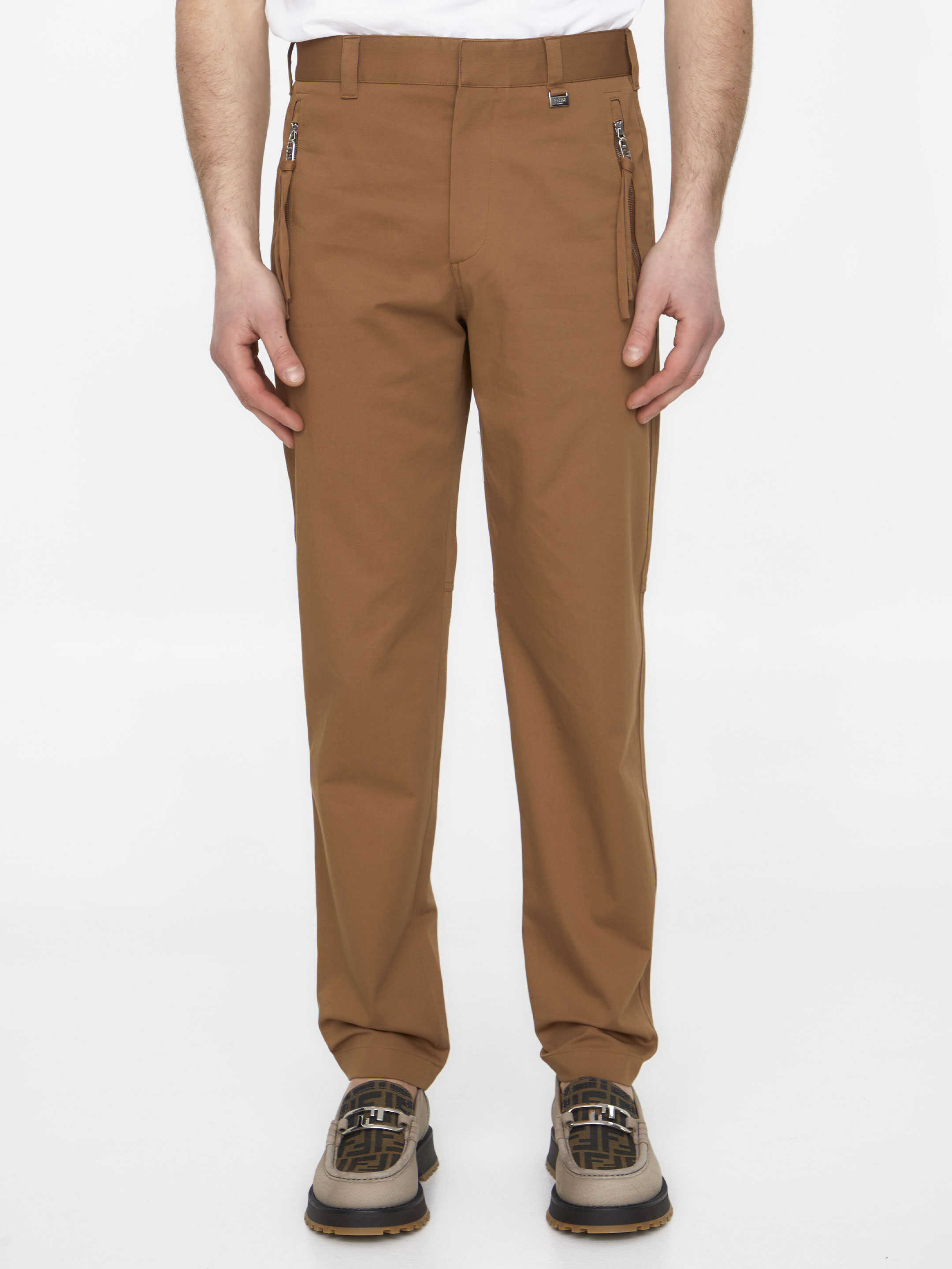 Fendi Slim Cargo Pants Beige