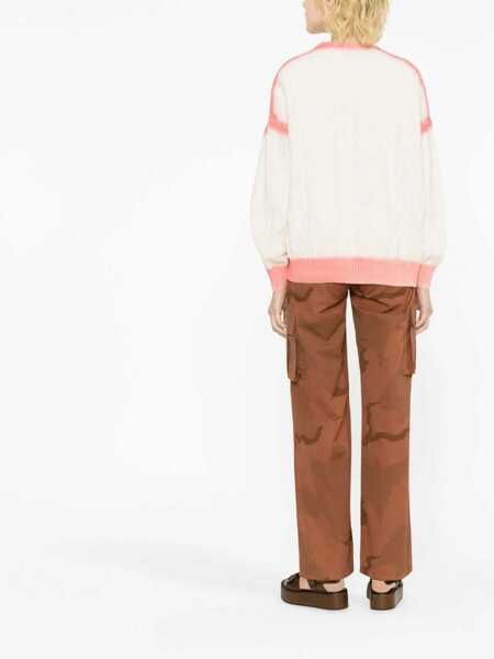 Pulovere Palm Angels Patent Leather Effect Palm Sweater WHITE Femei (BM 9727433) 3