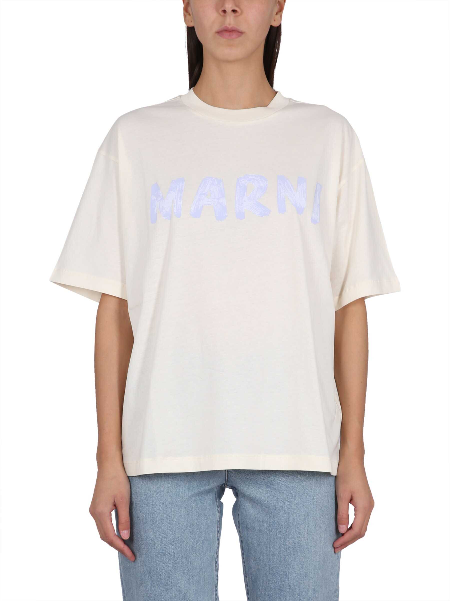 Marni Logo Print T-Shirt WHITE