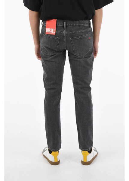 Blugi slim fit Diesel Library Mid Waist Strukt Slim Fit Jeans 16Cm Black Barbati (BM 9728156) 2