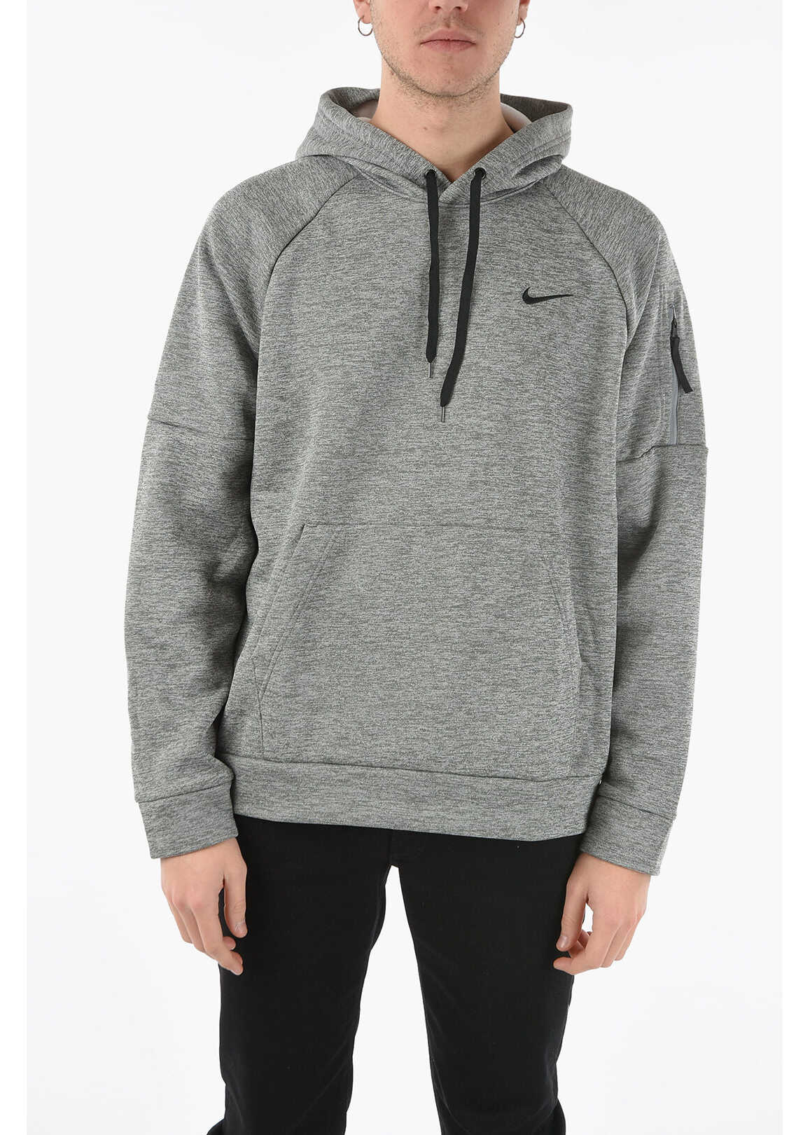 Nike Inner Fleeced Therma Fit Sweatshirt With Maxi Patch Pocket Gray