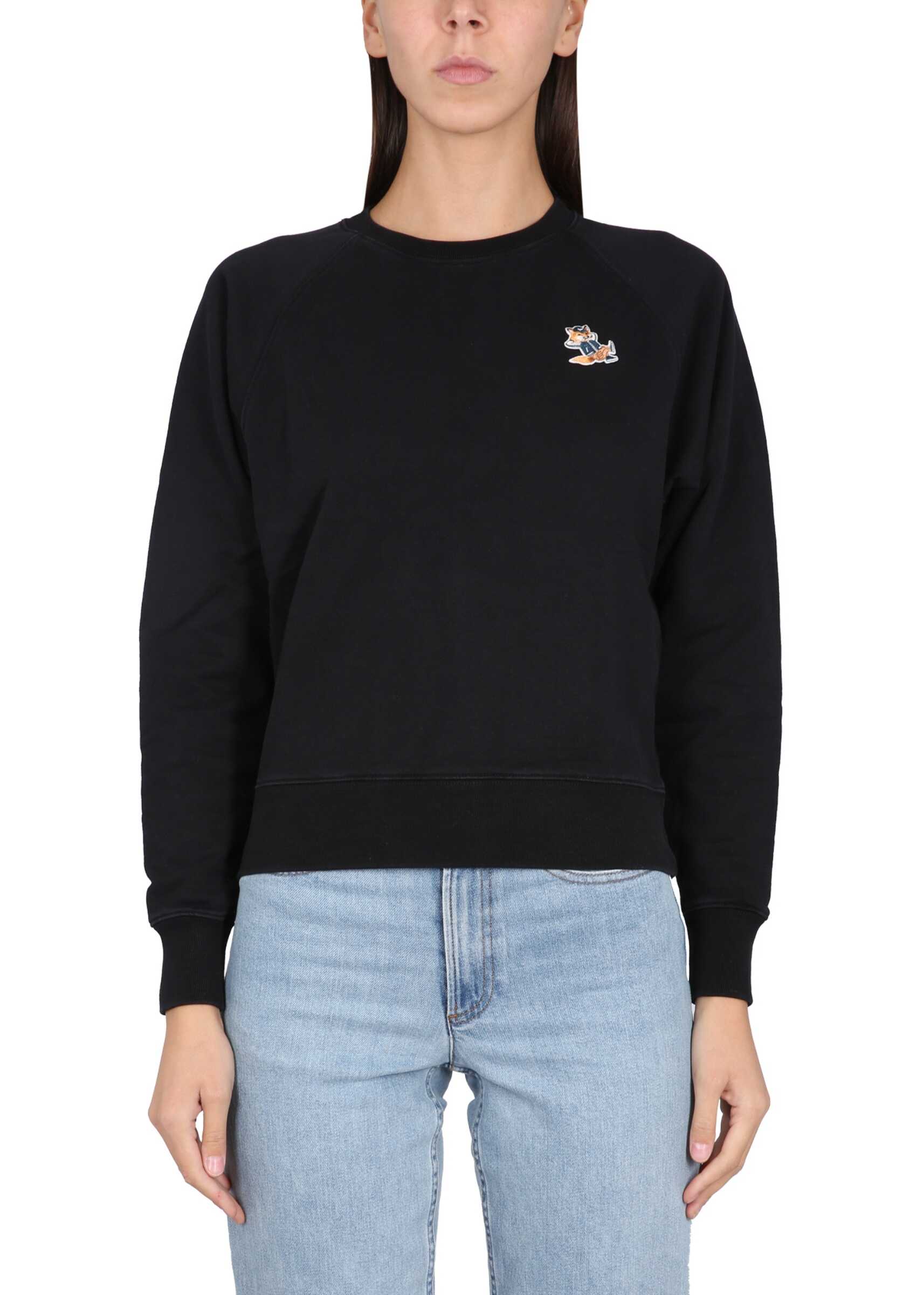 MAISON KITSUNÉ Sweatshirt With Fox Patch BLACK