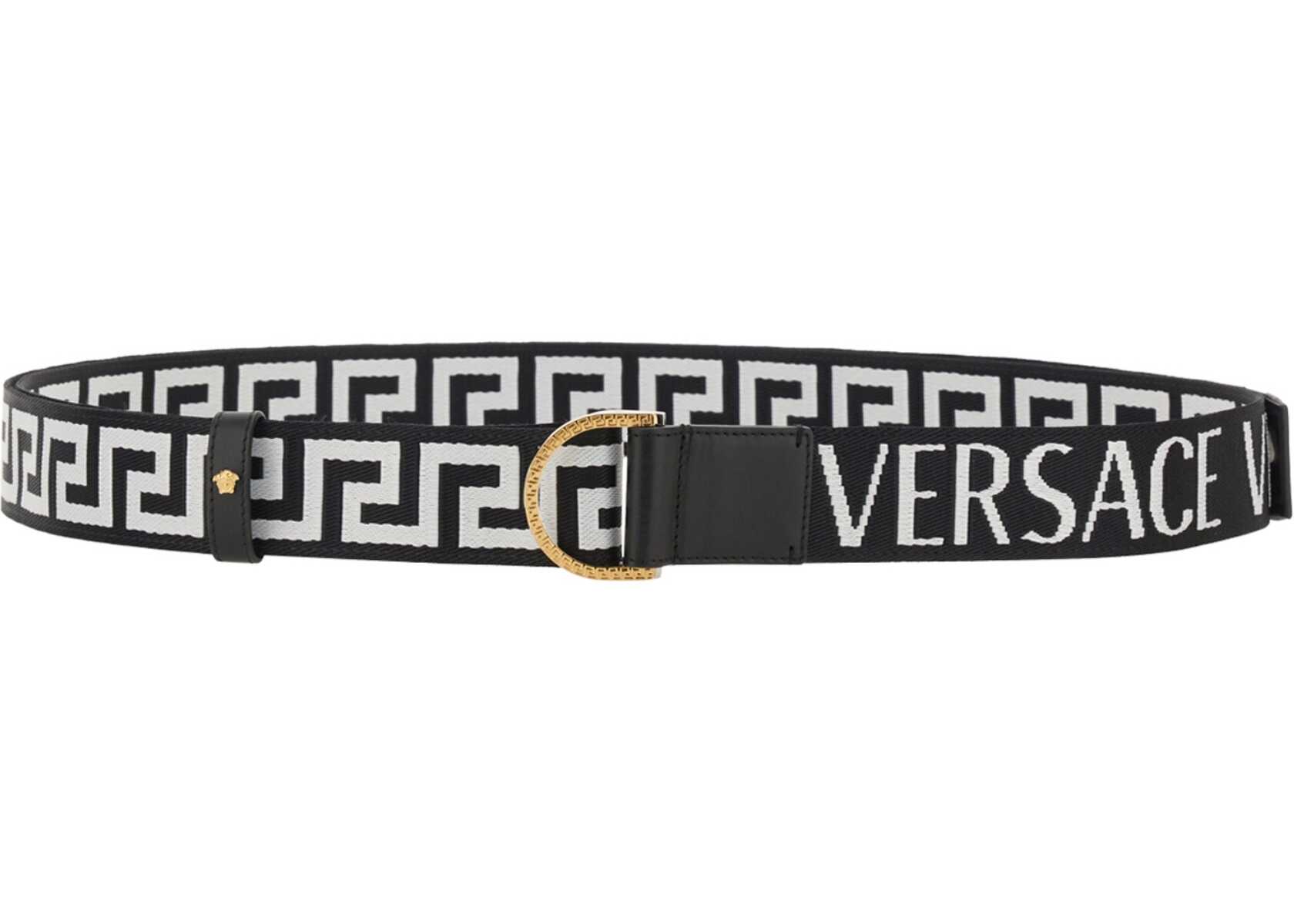 Versace Double-Face Versace Allover Greca Belt BLACK