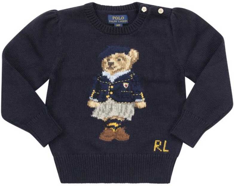 Poze Ralph Lauren Girls Cotton Sweater BLUE