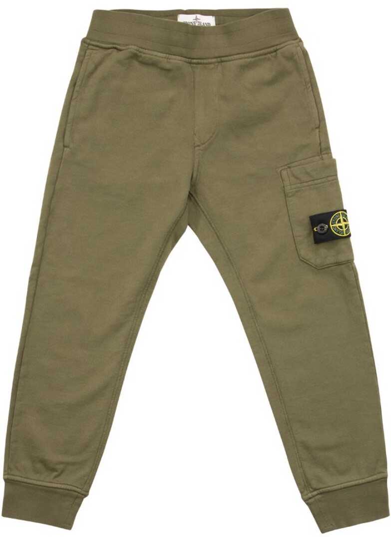 Stone Island Boys Cotton Pants GREEN