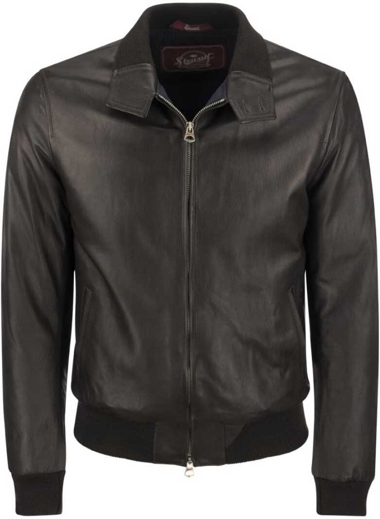 Stewart Leather Outerwear Jacket BROWN