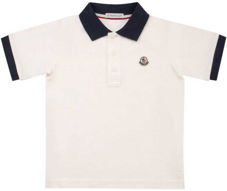 Moncler Boys Cotton Polo Shirt WHITE