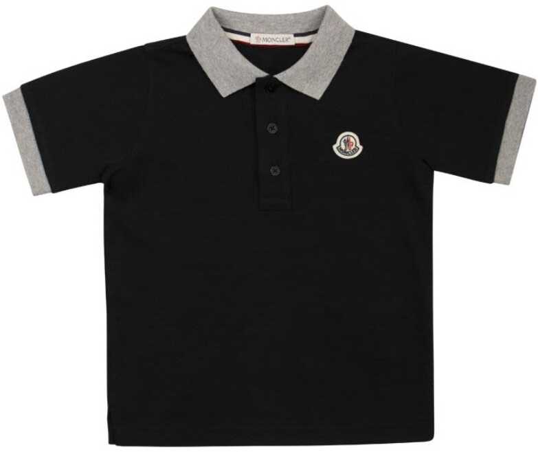 Moncler Boys Cotton Polo Shirt BLACK