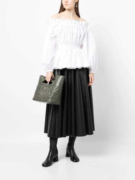 Bluze Alexander McQueen Cotton Poplin Top WHITE Femei (BM 9734918) 2