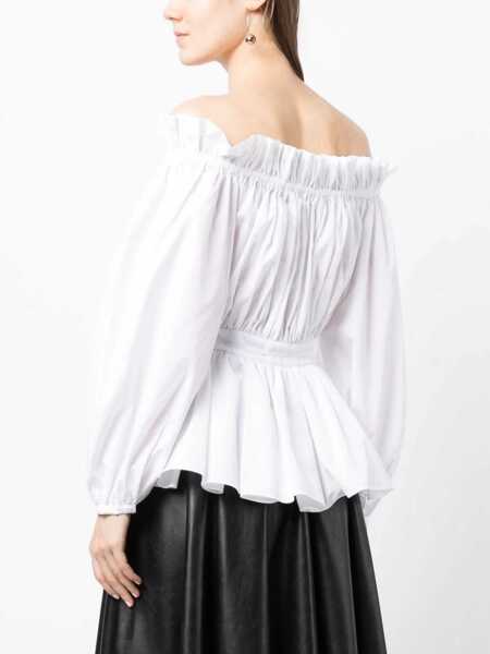 Bluze Alexander McQueen Cotton Poplin Top WHITE Femei (BM 9734918) 4