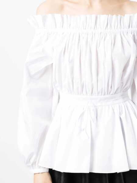 Bluze Alexander McQueen Cotton Poplin Top WHITE Femei (BM 9734918) 5