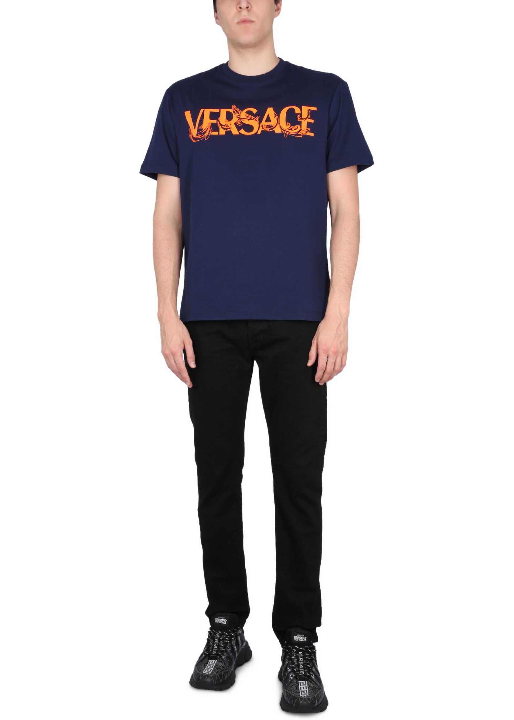 Versace T-Shirt With Logo BLUE