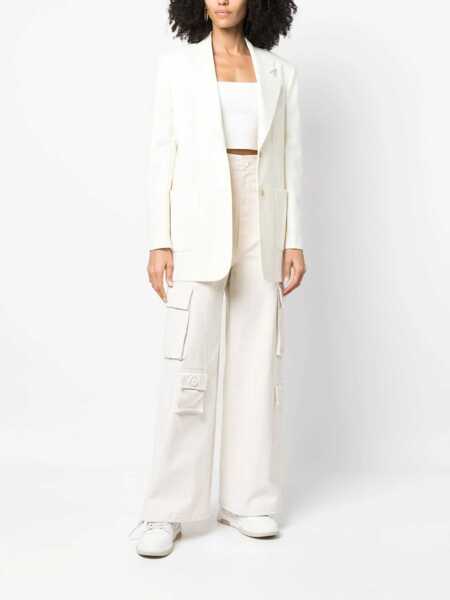 Sacouri Palm Angels Blazer With Knit Detail WHITE Femei (BM 9734963) 2