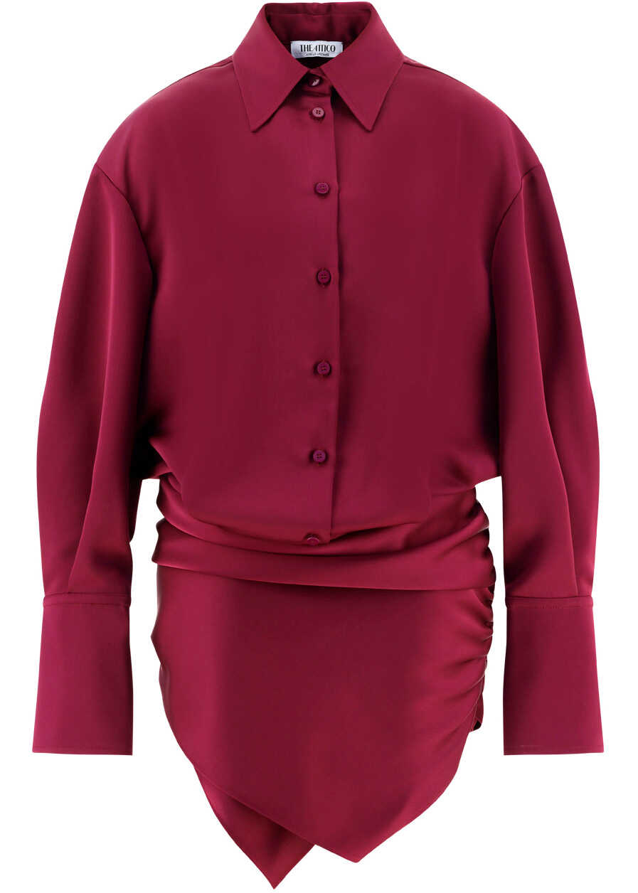 THE ATTICO Mini Hatty Dress BURGUNDY