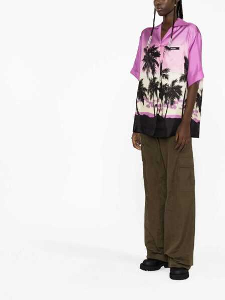 Camasi casual Palm Angels Sunset Print Shirt PURPLE Femei (BM 9735599) 4